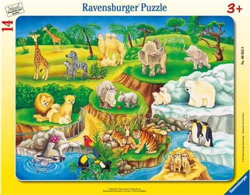 Ravensburger Puzzle Cadre Visite au zoo 14 pièces